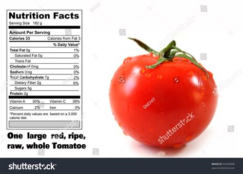 Nutrition Facts Of Tomato Stock Photo 54333838 Shutterstock