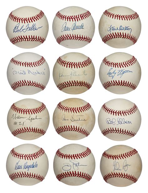 Collection Of 12 Hall Of Fame Pitchers Single Signed Baseballs Christies