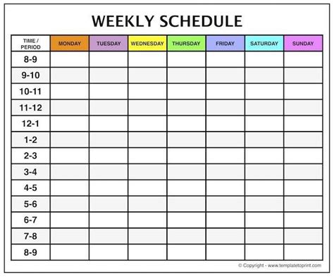 Calendar With Time Slots Image Weekly Calendar Template Weekly