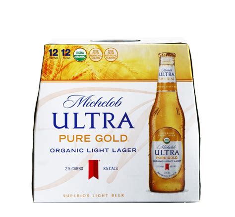 Michelob Ultra Pure Gold Organic Light Lager 12x12oz Bot Remedy Liquor