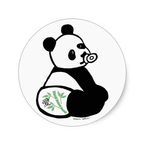 Baby Panda Cartoon Round Stickers Zazzle Clipart Best Clipart Best