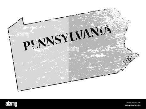 A Grunged Pennsylvania State Outline With The Date Of Statehood