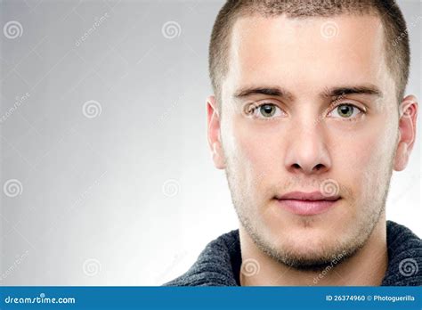 Close Up Portrait Of Attractive Young Man Stock Photo Image Of Person