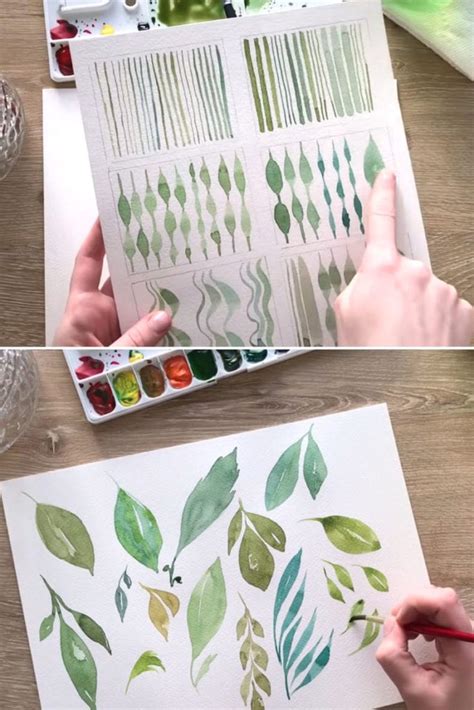 12 Easy Watercolor Leaves Painting Tutorials A Piece Of Rainbow