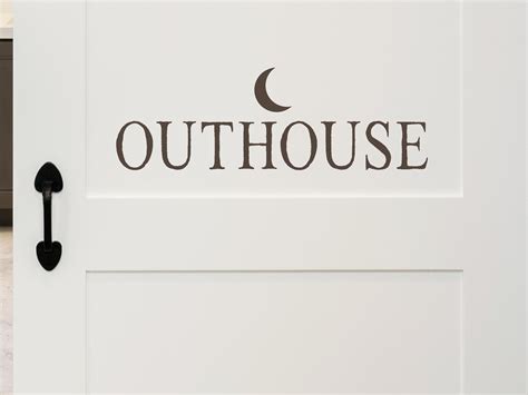 Outhouse And Moon Wall Decal Vinyl Decal Bathroom Wall Etsy