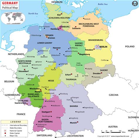 Detailed Political Map Of Germany Ezilon Maps Images