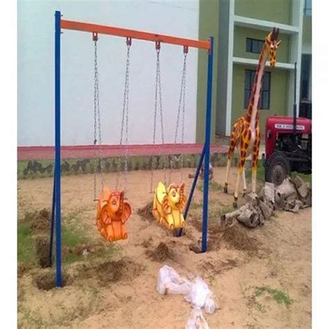Mild Steel Frp Two Seater Elephant Playground Swing Seating Capacity