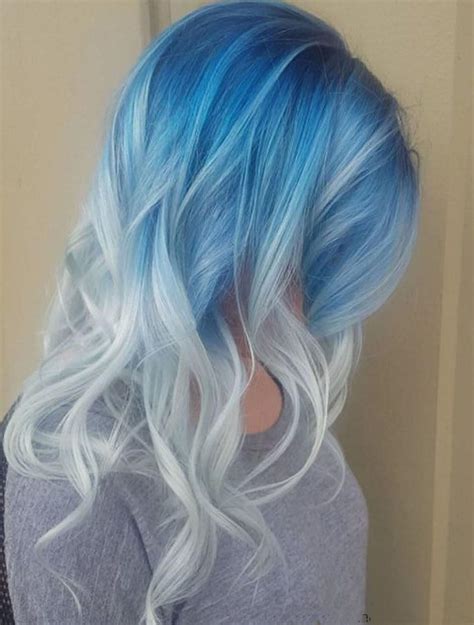 15 Of Best Neon Ombre Blue Hair Color Shades 2019 Light Blue Hair