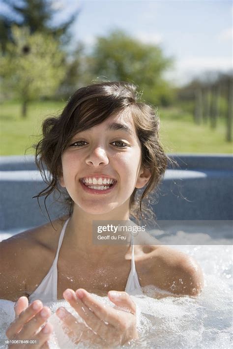 Portrait Of Teenage Girl In Outdoor Hot Tub Photo Getty Images