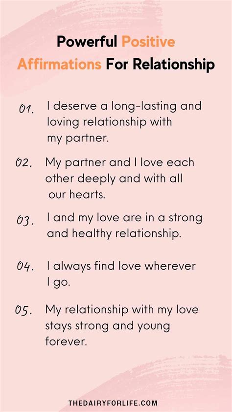 Most Powerful Positive Affirmations For Relationships Love