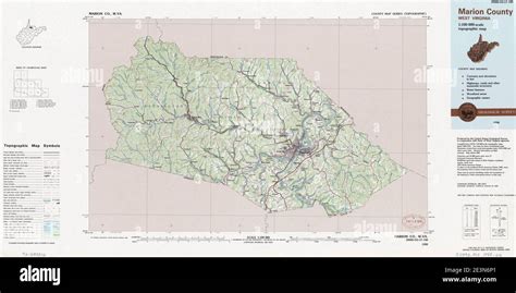 Marion County West Virginia 1 100 000 Scale Topographic Map Stock