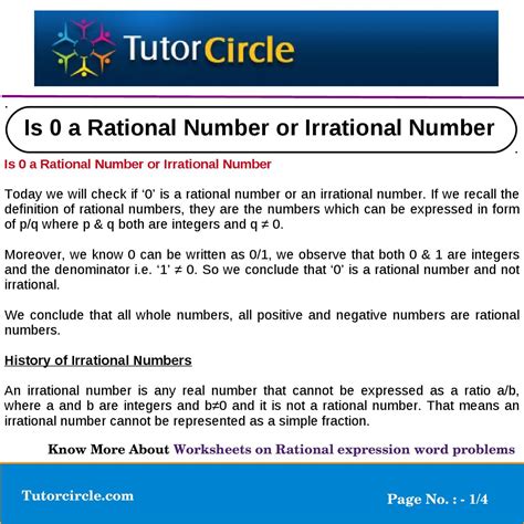 Is 0 A Rational Number Or Irrational Number By Tutorcircle Team Issuu