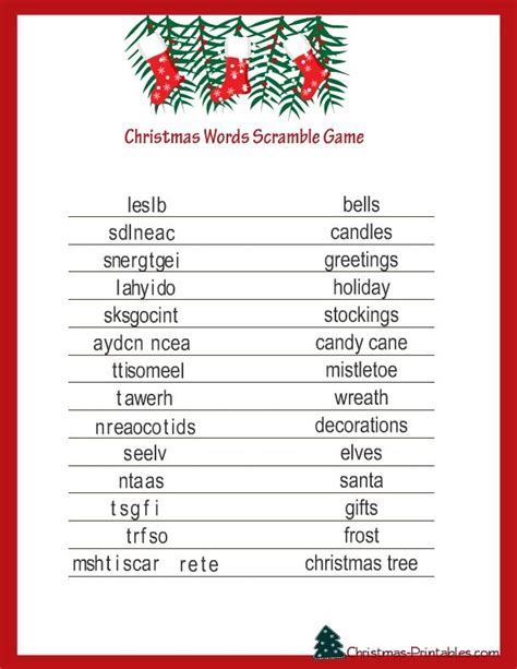 Free Printable Christmas Games Christmas Word Games Christmas Games