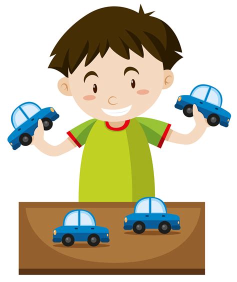 Little Boy Playing With Toy Cars 302134 Vector Art At Vecteezy