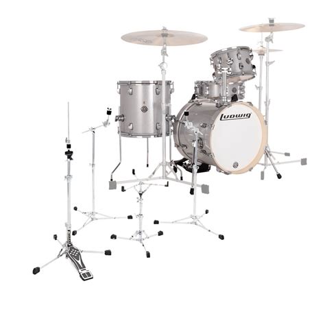 Ludwig Breakbeats 16 Drum Kit Wflat Base Hardware Silver Sparkle