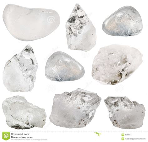 Rock Crystal Clear Quartz Stone And Tumbled Gems Stock Image Image