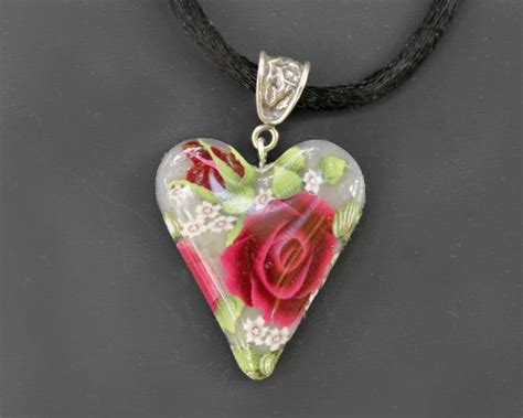 Polymer Clay Cane Heart Rose Pendant Necklace By Mymountainflower 12