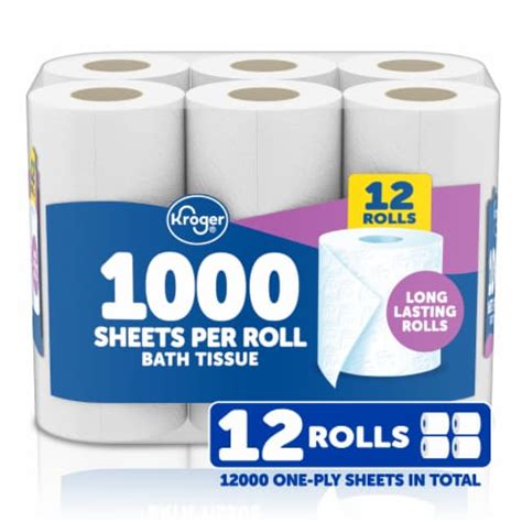 Kroger 1000 Sheets Per Roll Toilet Paper 12 Rolls Smiths Food And Drug