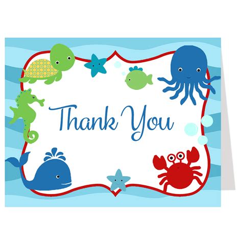 Under The Sea Thank You Card The Invite Lady