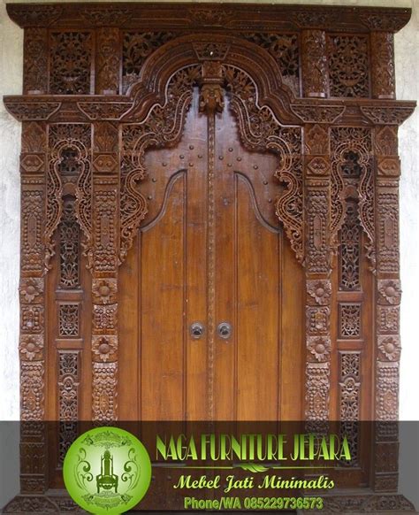 Pintu Gebyok Motif Ukiran Bali Jawa Jati Jepara Minimalis Desain Rumah