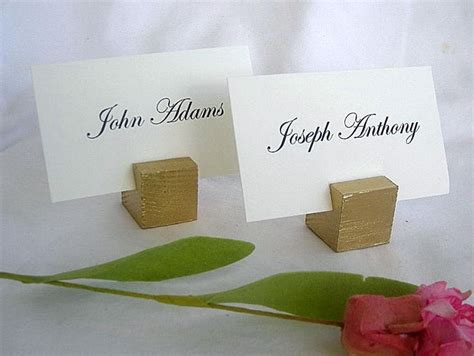 Gold Place Card Holder Gold Wood Cube Place Card Holder Etsy