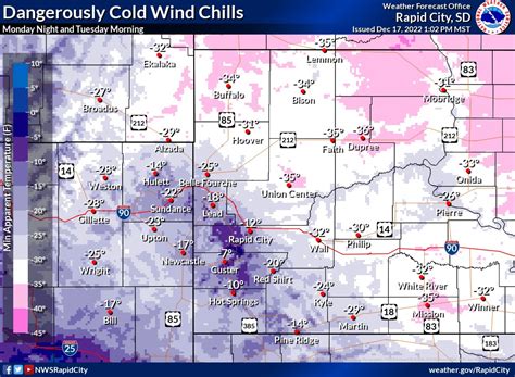 Nws Rapid City On Twitter Here Is A Look At Minimum Wind Chills For