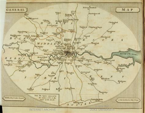General Map Carys Survey Of The High Roads From London 1790 London