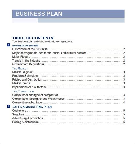 5 Free Business Plan Templates Excel Pdf Formats