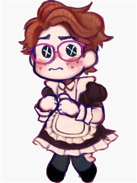 lucky guy maid outfit sticker for sale by thorty redbubble