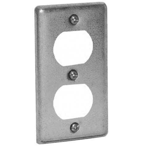 Galvanized Steel Flat Duplex Receptacle Cover Shop Electrical