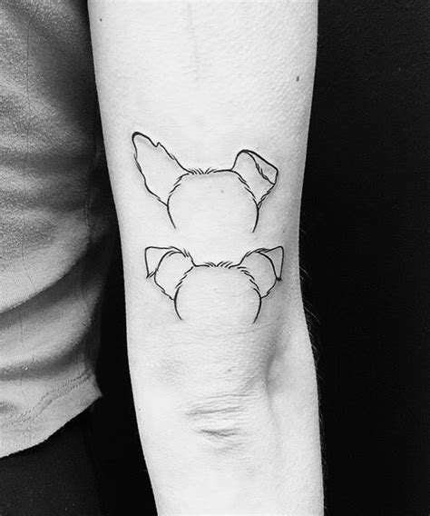 Dog Outline Tattoo Ears Dog Outline Tattoos Small Girly Tattoos
