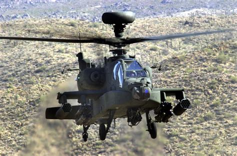 A Us Army Usa Ah 64d Apache Longbow Helicopter Armed With Agm 114