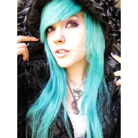 Ledamonsterbunny Liked On Polyvore Blue Green Hair Funky Hairstyles