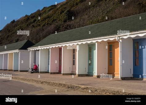 Bournemouth Beach Huts Promenade Dorset England Uk Europe Stock