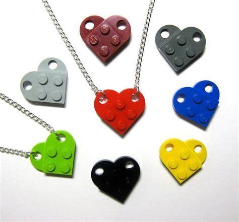 Original Single Chain Heart Necklace Made Of Lego Bricks Etsy In