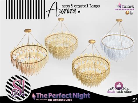 The Sims Resource The Perfect Night Aurora Crystal Chandelier Low