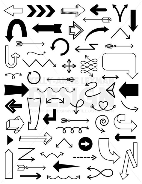 An Image Of Various Arrows And Signs In Black And White Stock Photo