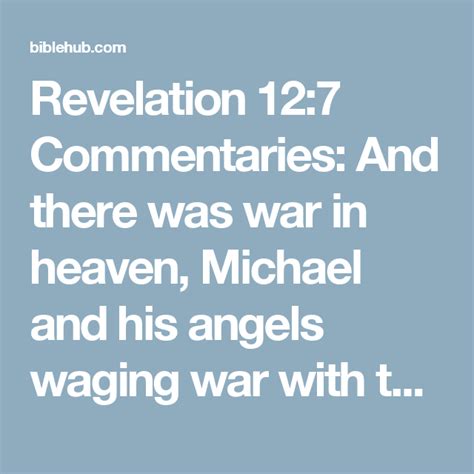 Revelation 127 Commentaries And There Was War In Heaven Michael And