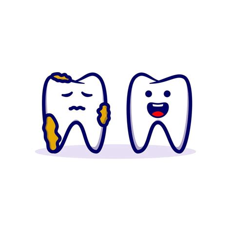 Healthy Teeth And Unhealthy Teeth Character Icon Illustration 4896475