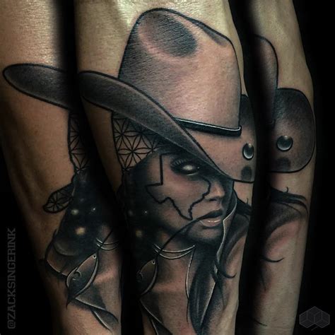 Vintage cowgirl look pin up tattoo. Cosmic Cowgirl Tattoo | Best tattoo design ideas