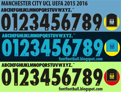 Font Football Font Vector Manchester City Ucl Uefa 2015 2016 Kit
