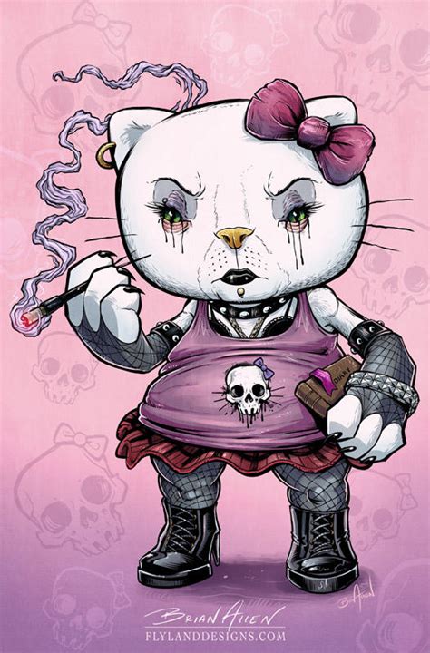 Goth Hello Kitty By Flylanddesigns On Deviantart