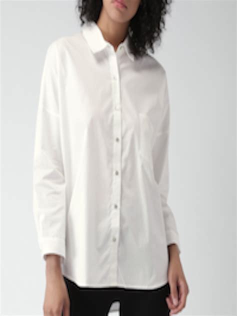 Buy Forever 21 Women White Regular Fit Solid Casual Shirt Shirts For