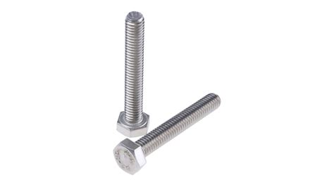 Plain Stainless Steel Hex Hex Bolt M6 X 40mm Rs