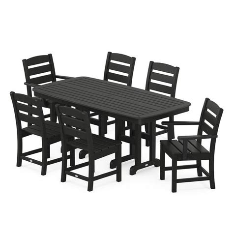 Polywood® Lakeside 5 Piece Farmhouse Trestle Side Chair Dining Set