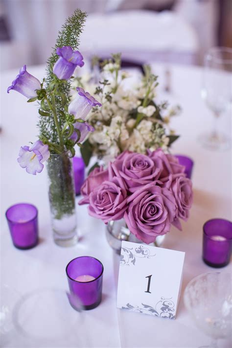 Purple Rose Wedding Centerpieces Rose Centerpieces Wedding Wedding