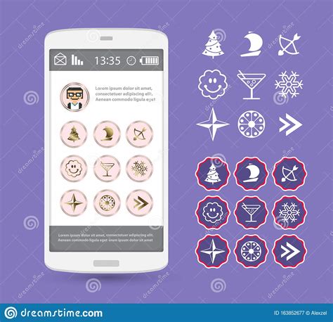 Phone Stories Social Icons Story Of Web Stock Vector
