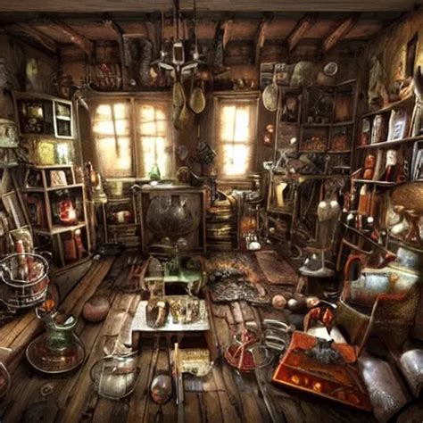 Weird Interior Full Of Stuff Chaotic Ambiance Living Stable Diffusion