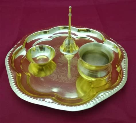 Brass Handicrafts Pooja Thali For Home Temple At Rs Set In Moradabad