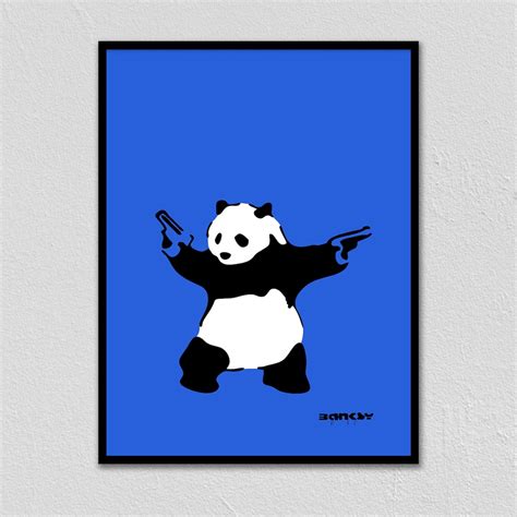 Banksy Panda Panda Bear With Guns Graffiti Art Urban Etsy